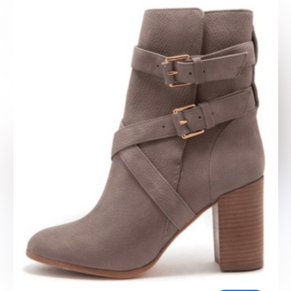 Kate Spade Women\'s Lexy taupe double buckle Moto heeled boot main image 8